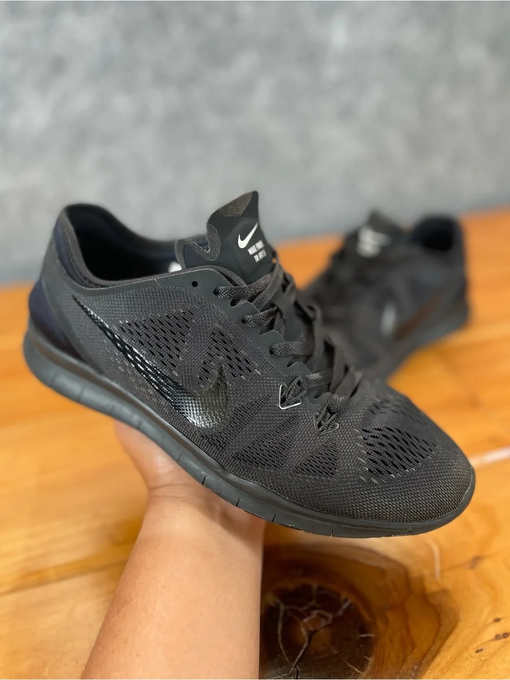 Nike Free 5.0 TR Fit 5 Shoes Womens‎ Size 7.5 Triple Black Running Comfort Gym